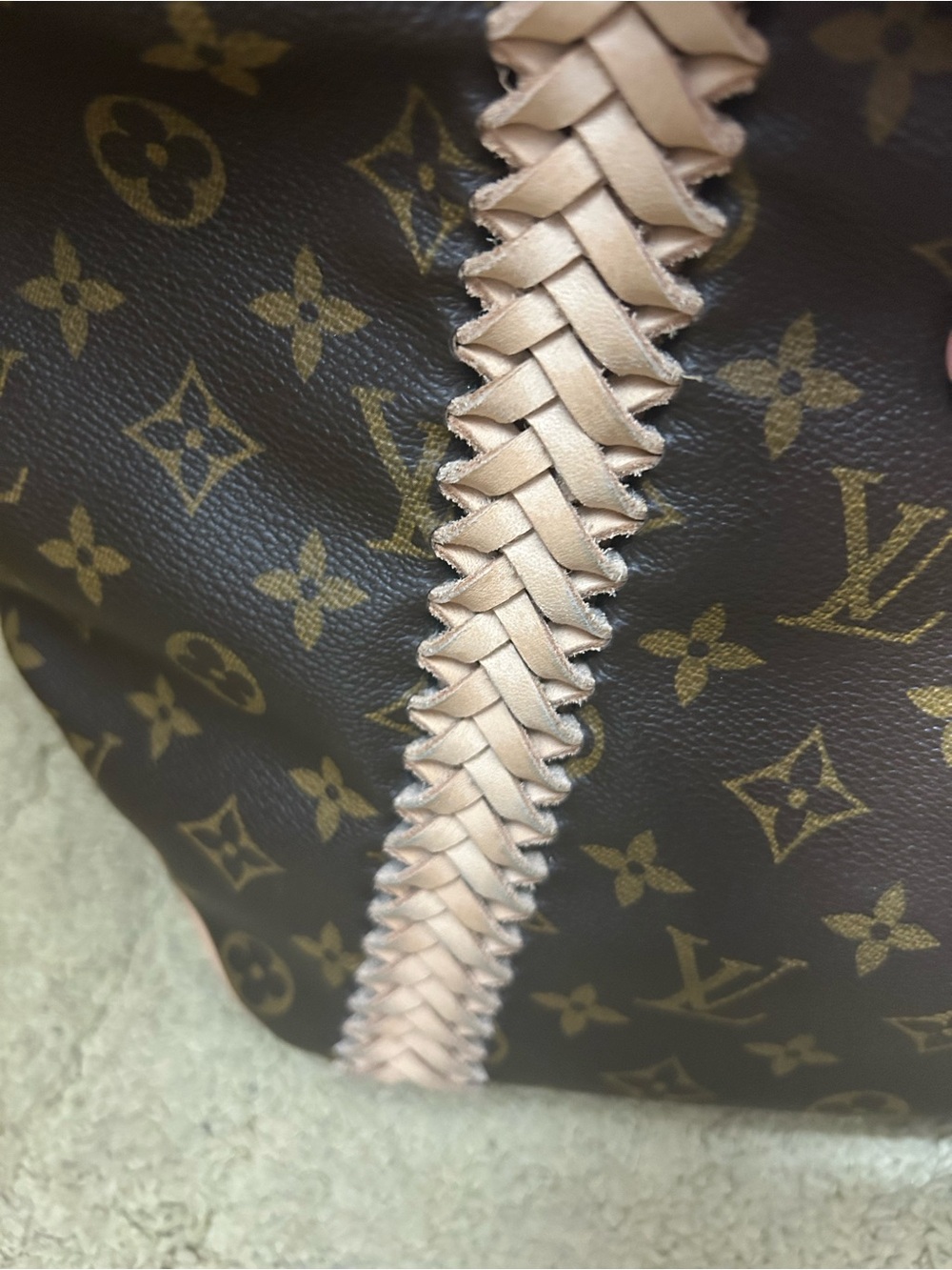 Vintage boho bag Louis Vuitton shopping sac w fringe - Picture 5 of 7